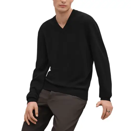 HERMES FW25 Cashmere Sweater Men's Black