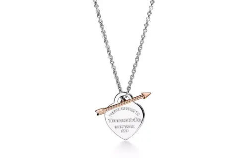 TIFFANY & CO. Tiffany Return to Tiffany Series Arrow Pin Buckle Heart Shape Pendant 925 Silver Necklace Women's Silver