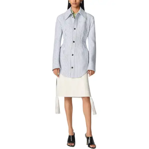Bottega Veneta Structured Stripe Jacket 'Chalk/Admiral/Navy'