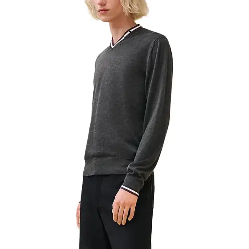 HERMES Cashmere Sweater Men's Gray