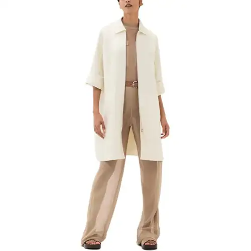 HERMES Coat Women's Natural White
