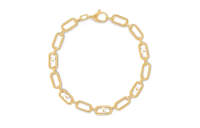 LOUIS VUITTON My Lv Chain Pearls Necklace