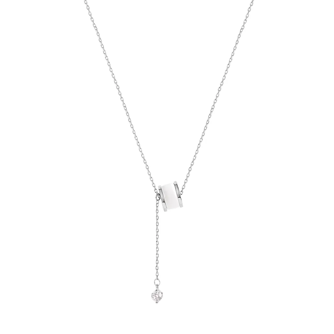 DODOGOGO Synthetic Cubic Zirconia Alloy Colored Glaze Necklaces Women's Gold, Silver, Packaging