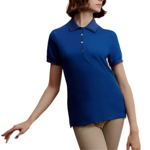 HERMES Polo Shirt Women's Royal Blue
