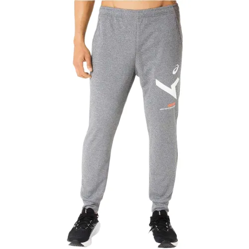 ASICS Knitted Sweatpants Men's Haze Gray Moderate Tapered Pants