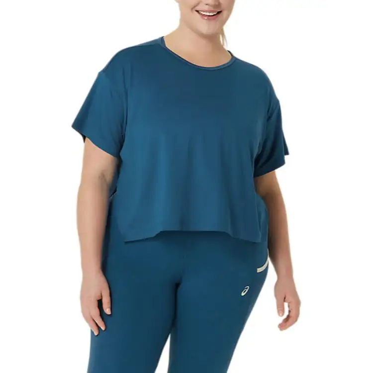 Asics SHORT SLEEVE TOPFLEX STRETCH Drop Shoulder Sleeve T Shirt Women's Dark Blue