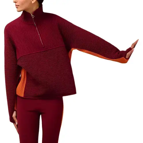 HERMES Knitwear Women's Red Turtleneck Moderate Other
