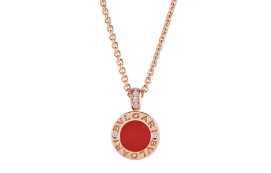 BVLGARI Mother Of Pearl Chalcedony 18K Rose Gold Necklaces Unisex