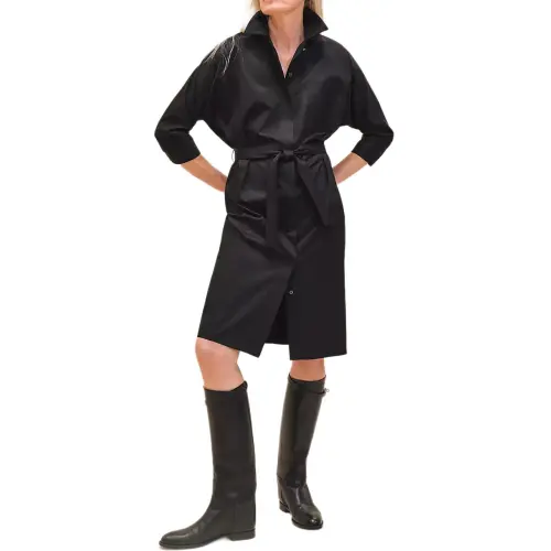 HERMES Long Sleeved Dress Women's Black