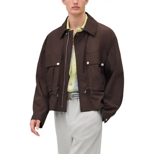 HERMES Jackets & Coats Men's Cocoa Brown