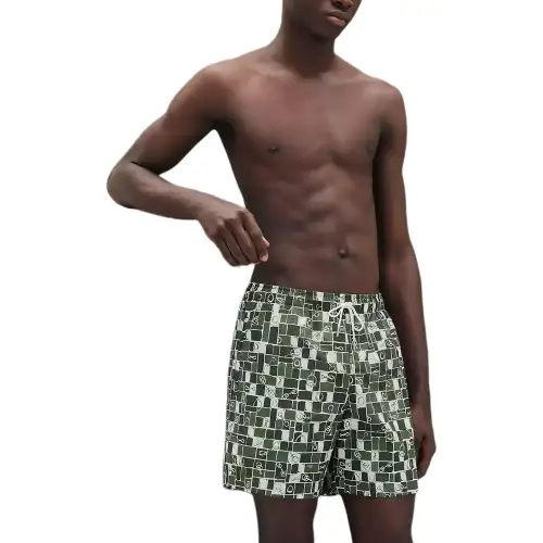 HERMES FW25 Beach Shorts Men's Olive Green
