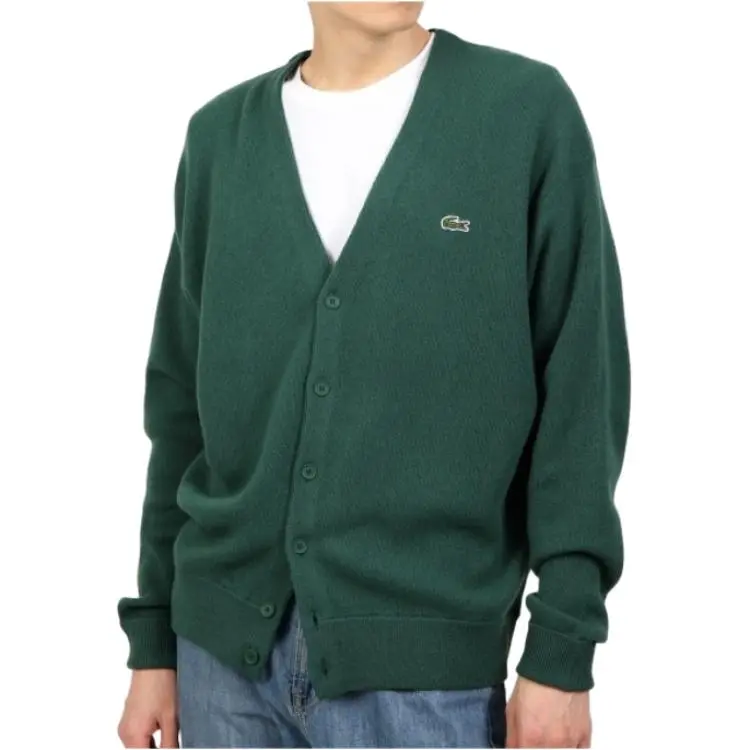 LACOSTE Sweaters Men's Green V Neck Moderate