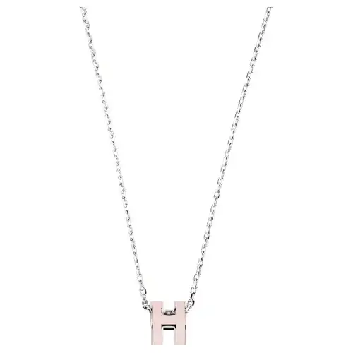 HERMES Mini Pop H Pendant Palladium tone
