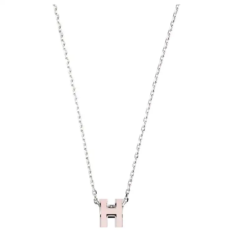 HERMES Mini Pop H Pendant Palladium tone