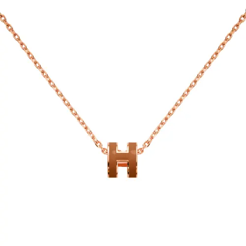 HERMES POP H Necklaces Women's Rose Gold