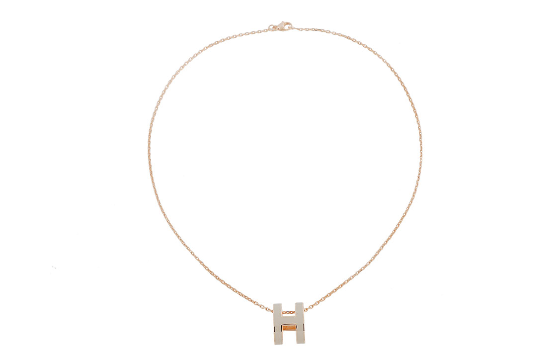 Женская подвеска Hermes Pop H (бежево-золотая) — фото 3