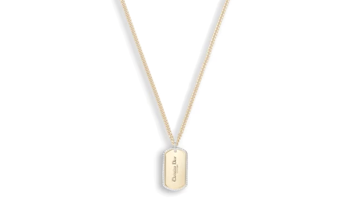 DIOR Dior CHRISTIAN DIOR COUTURE Plate Pendant Brass Necklace Men's Gold