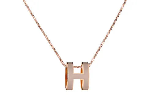 HERMES POP H Necklaces Women's Milk Tea Light Umber
