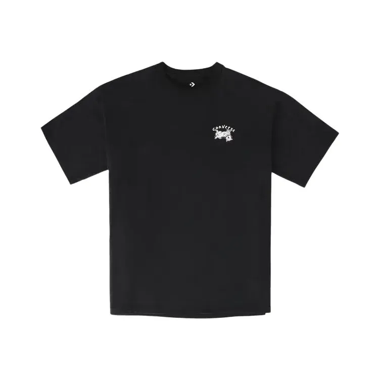 Converse T-Shirts Men's Black Crew Neck Moderate