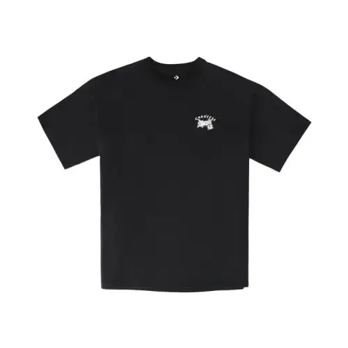 Converse T Shirts Men's Black Crew Neck Moderate