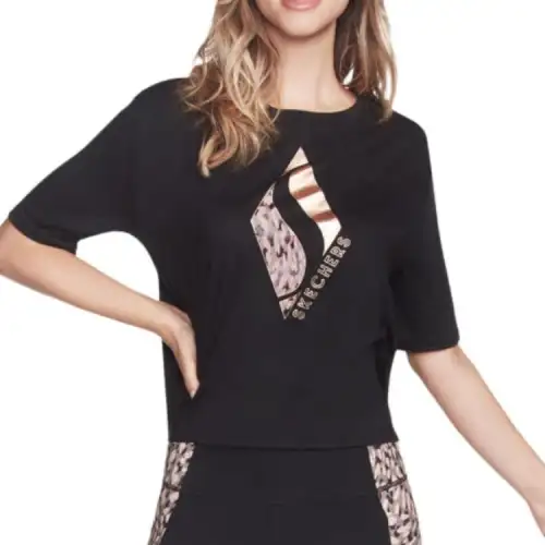 Skechers T Shirts Women's Black Crew Neck Moderate Other