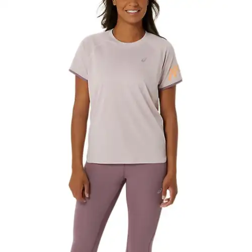 Asics ICON SHORT T Shirt Women's Dividing Line Rose
