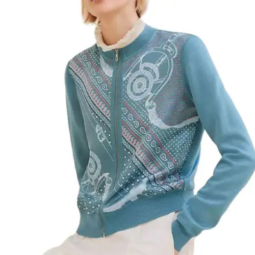 HERMES Knitwear Women's Arctic Blue Color