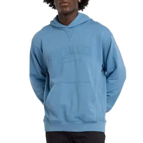 New Balance Sweatshirts Men's Heron Blue Hooded Moderate Regular