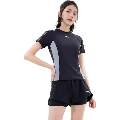 Anta Two Piece Swimsuit Women's Black Gray