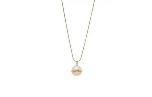 MIU MIU Pearl Necklaces Unisex Gold