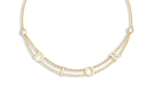 DIOR Metal, Crystal Necklaces Women's Gold
