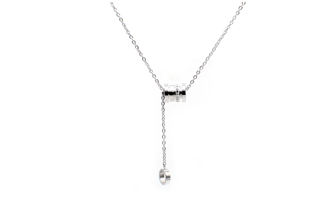 DAP Stainless Steel Titanium Steel Diamond Necklaces Unisex Silver Rose Gold