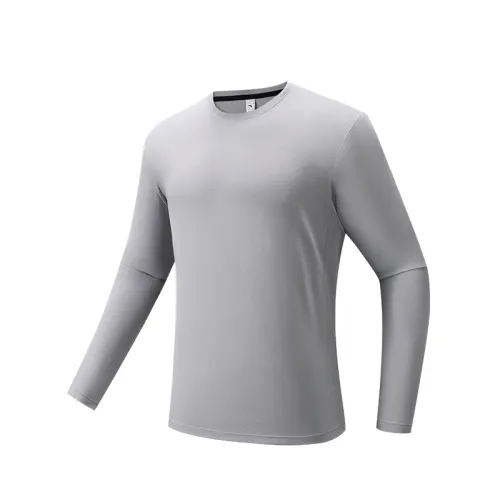 ANTA T Shirts Men's Pigeon Gray Crew Neck Moderate Straight Fit