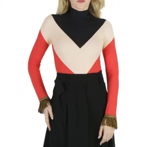 Burberry T Shirts Women's Red Half Turtleneck