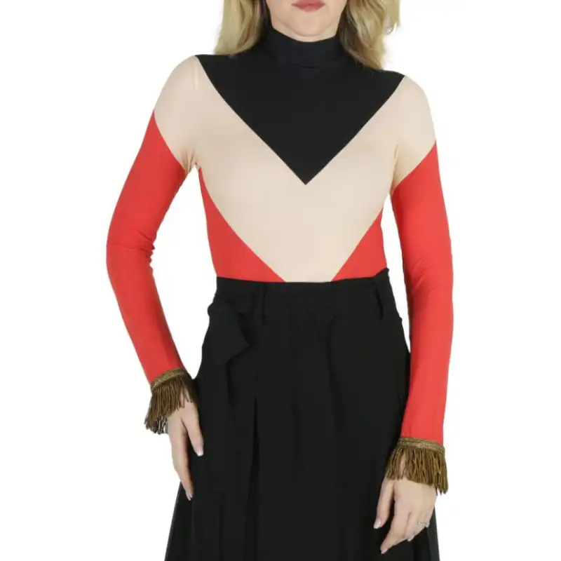 Burberry T Shirts Women's Red Half Turtleneck