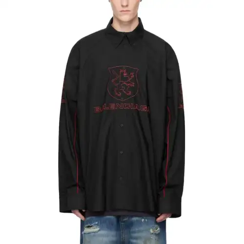 Balenciaga Shirt Loose Fit Men's Black