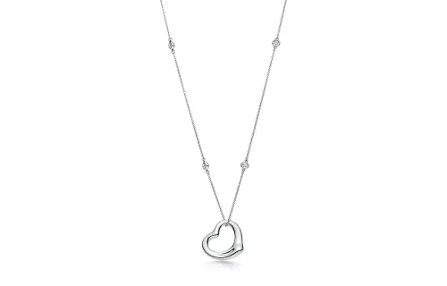 TIFFANY & CO. Elsa Peretti® Sterling Silver, Diamond Necklaces Women's Silver