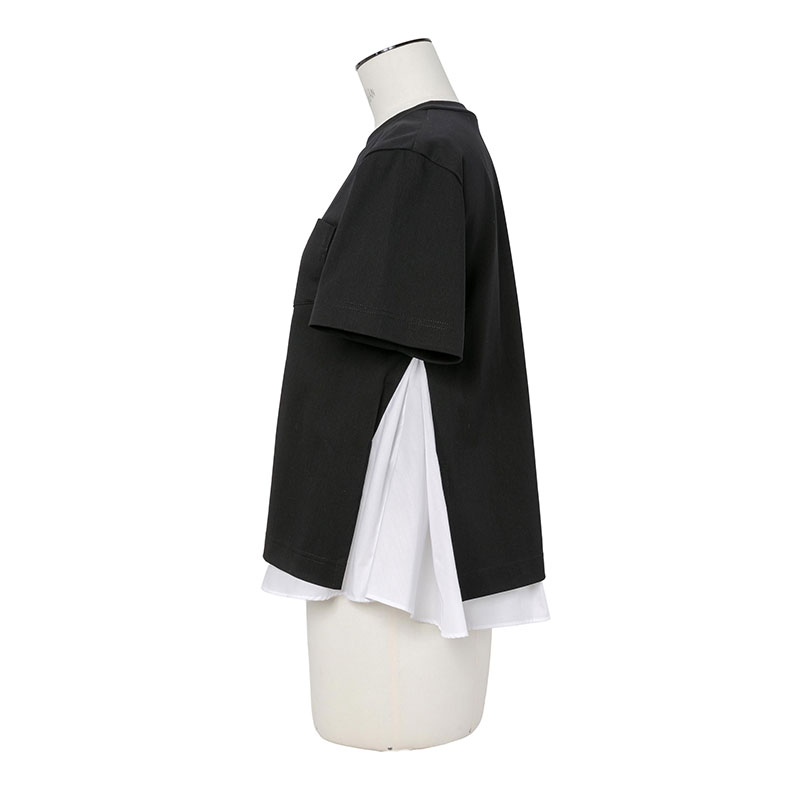 Женская футболка Sacai SS25 T (черно-белый) — фото 3