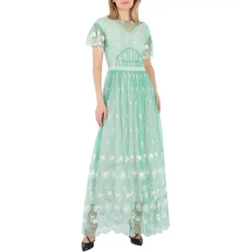 Burberry Short Sleeved Dress Women's Green