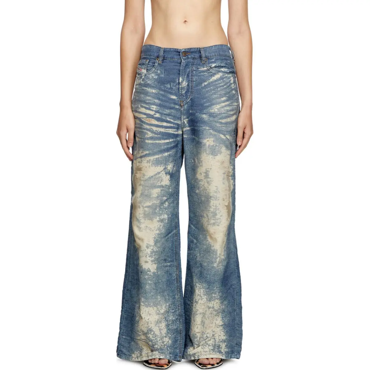 DIESEL 1996 D Sire Fsf Wide Leg Distressed Jeans