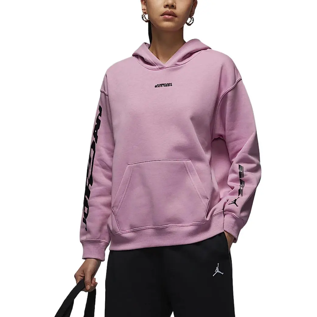 Jordan Brooklyn Fleece Brand Logo Minimalist Style Letter Fleece Lined Warm Comfortable Insulated Hooded Knitted Fabric