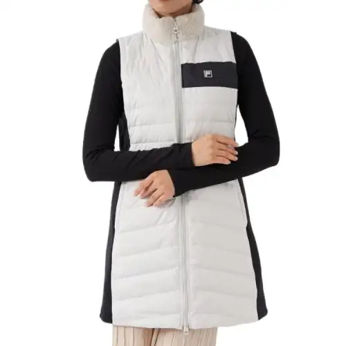 FILA Vests Women's White Stand Collar Moderate Other