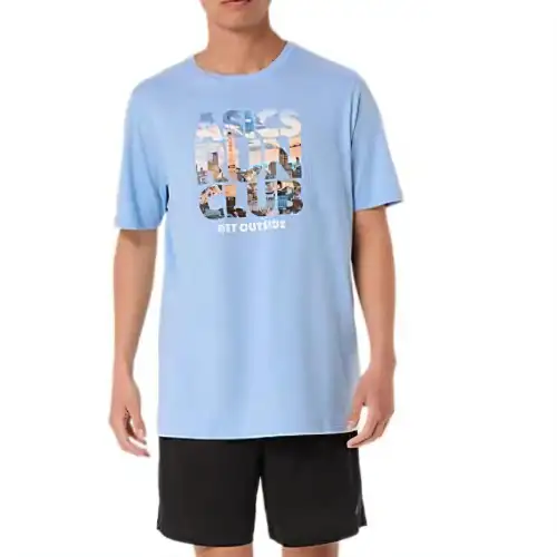 Asics x Better Cotton RUN CLUB T Shirt Men's Blue Dreamy