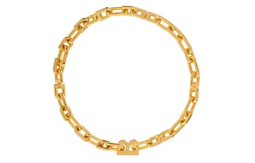 Balenciaga Chain Link Logo Engraved Necklace