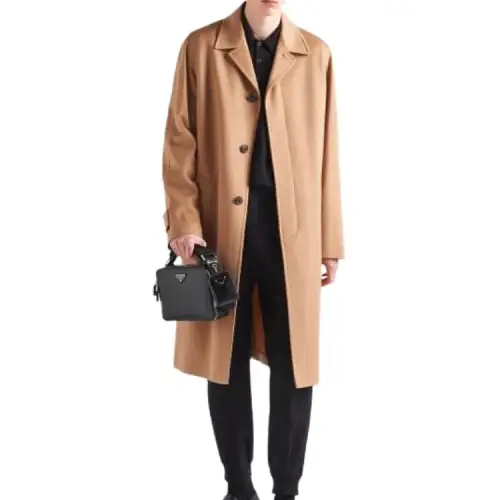 PRADA Coats Men's Camel Lapel Moderate