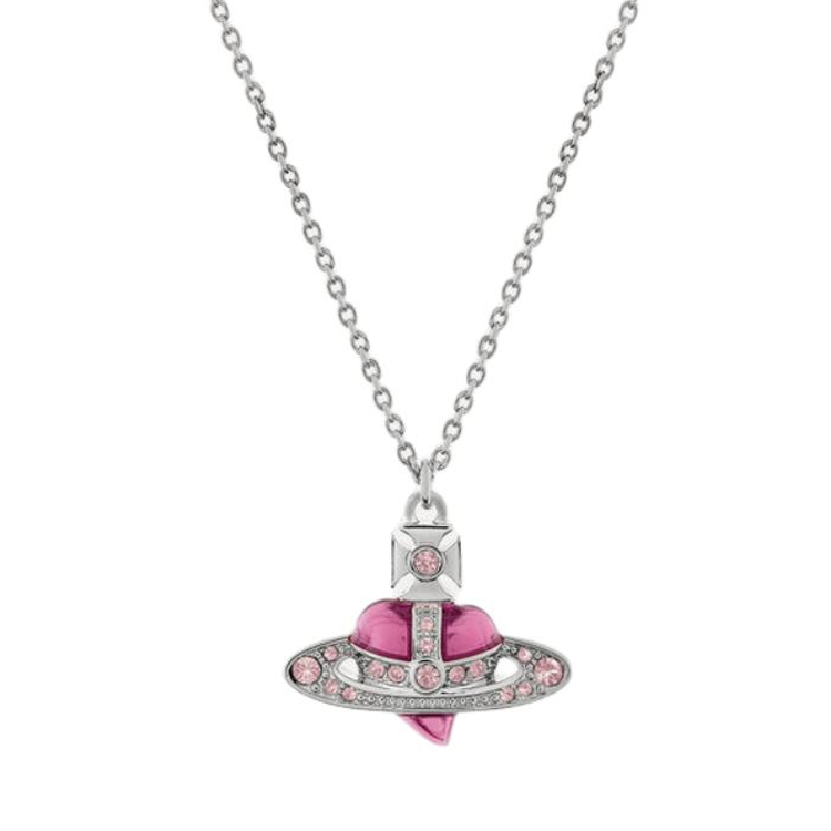Женское колье Vivienne Vivienne Westwood Diamante / (серебристо-розовое)