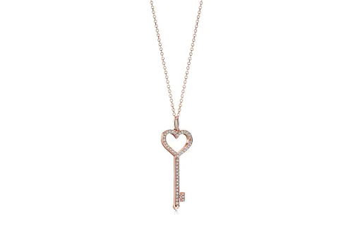 TIFFANY & CO. Tiffany, golden necklace heart shaped for keys, 18 carat, pink gold
