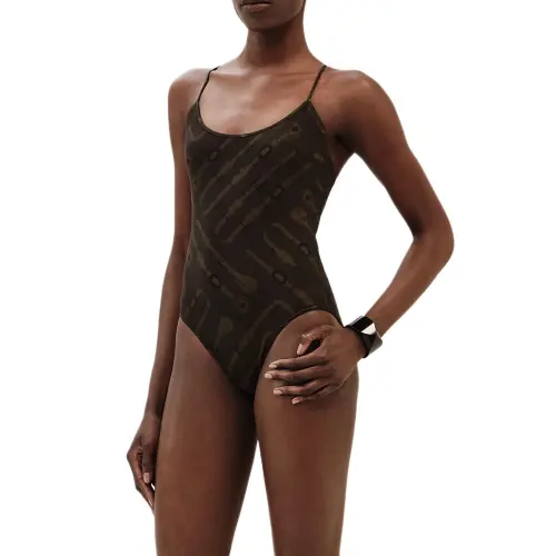 HERMES FW24 One piece Swimsuit Women's Coffee