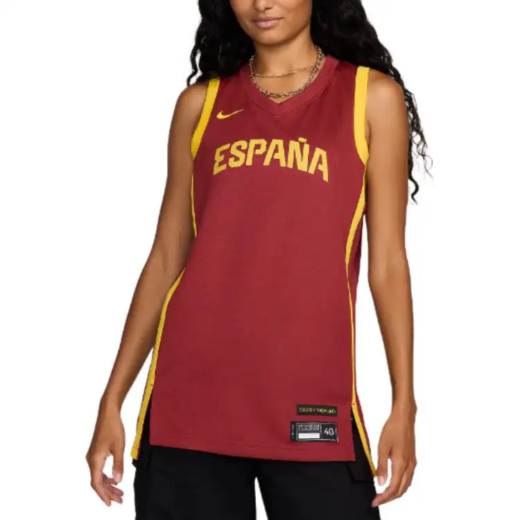 Nike Dri-Fit Spain Limited Road Sweat-Absorbent and Comfortable Sleeveless Basketball Jersey Women's Team Crimson