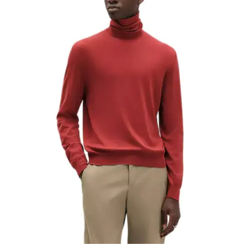 HERMES Sweaters Men's Red Turtleneck Moderate Other